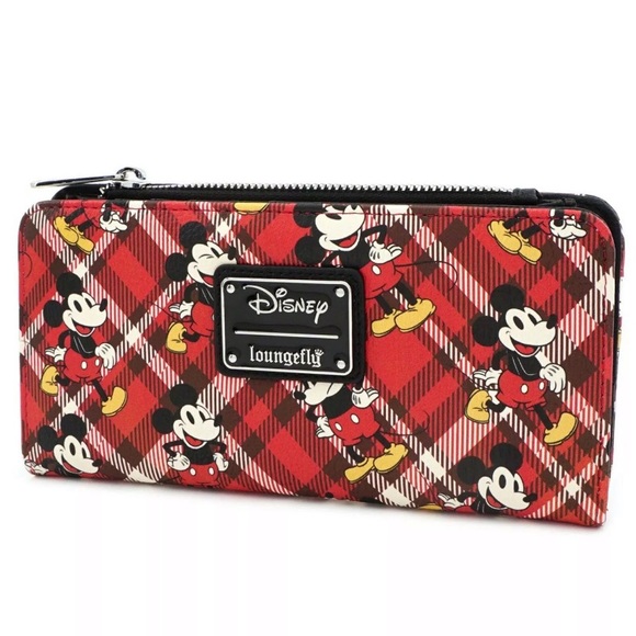 ⭐️RARE!⭐️?HOST PICK•11/28 Loungefly Mickey Red Plaid Twill Backpack & Wallet